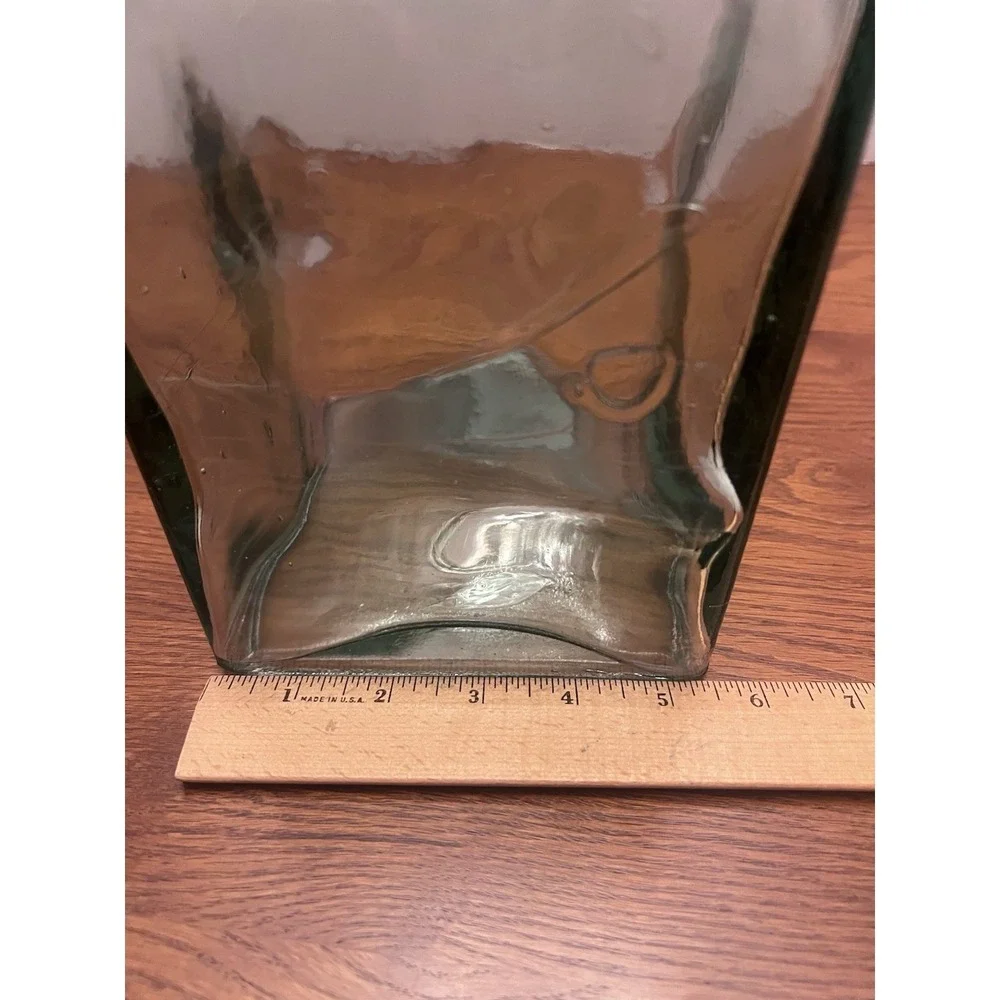 Vintage Green Glass Apothecary Jar 9